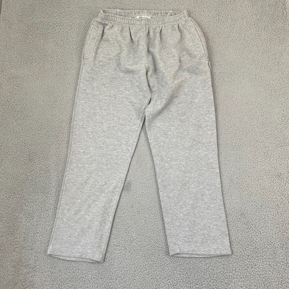 Pro Club Sweatpants Men L Gray Baggy Lounge Drawstring Stretch